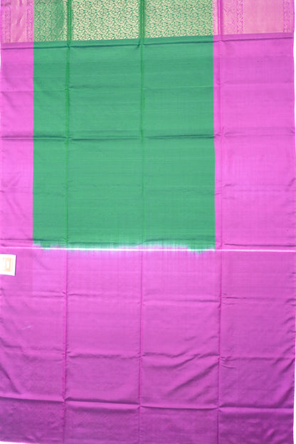 Coimbatore Silk Jaal Dark Green Saree