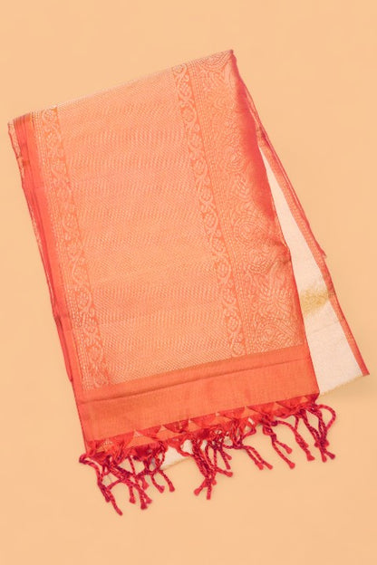 Coimbatore Silk Brocade Cream Saree
