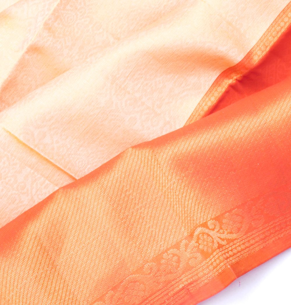 Coimbatore Silk Brocade Cream Saree