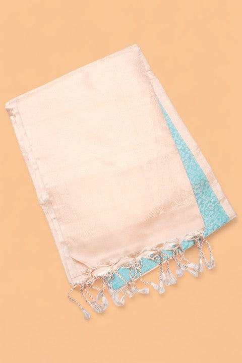 Coimbatore Silk Brocade Sky Blue Saree