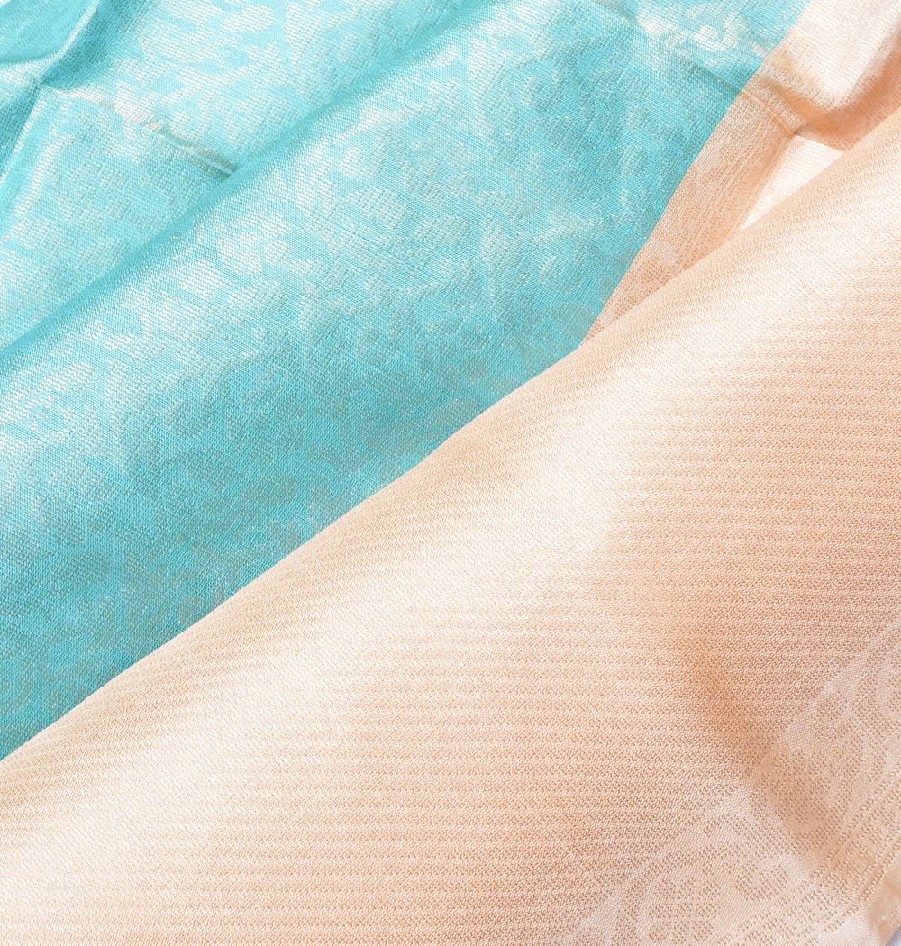 Coimbatore Silk Brocade Sky Blue Saree