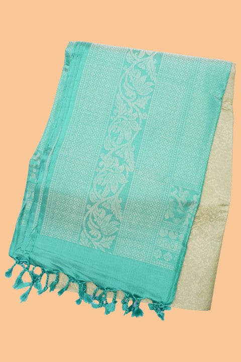 Coimbatore Silk Brocade Pista Green Saree