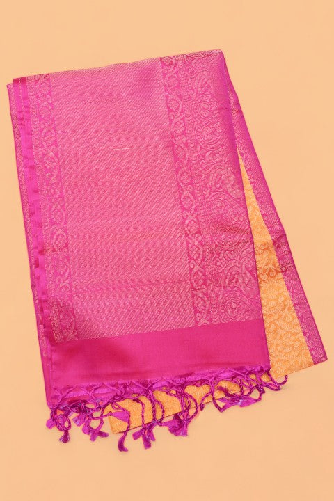 Coimbatore Silk Brocade Orange Saree