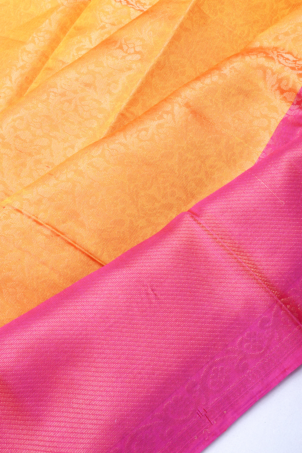 Coimbatore Silk Brocade Orange Saree