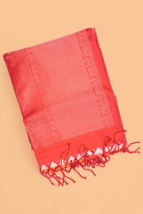 Coimbatore Silk Butta Orange Saree