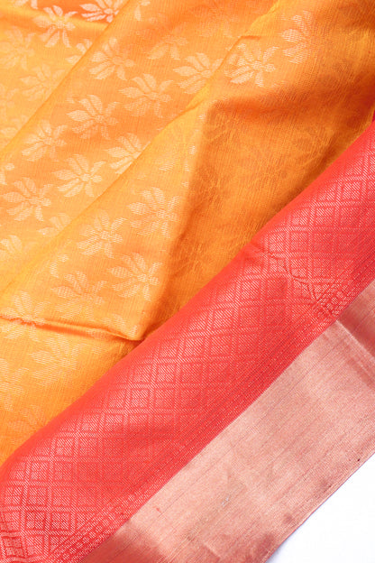 Coimbatore Silk Butta Orange Saree