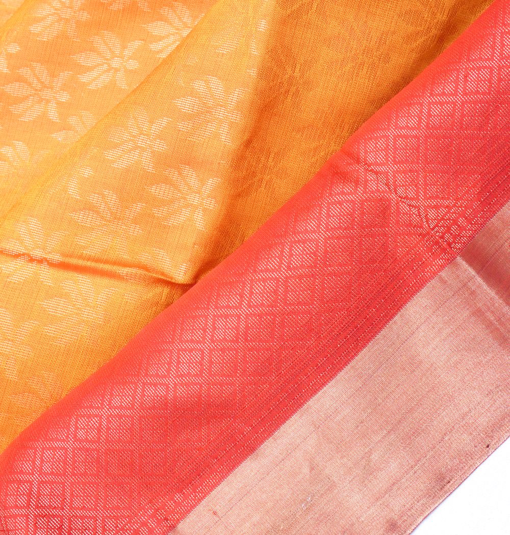 Coimbatore Silk Butta Orange Saree