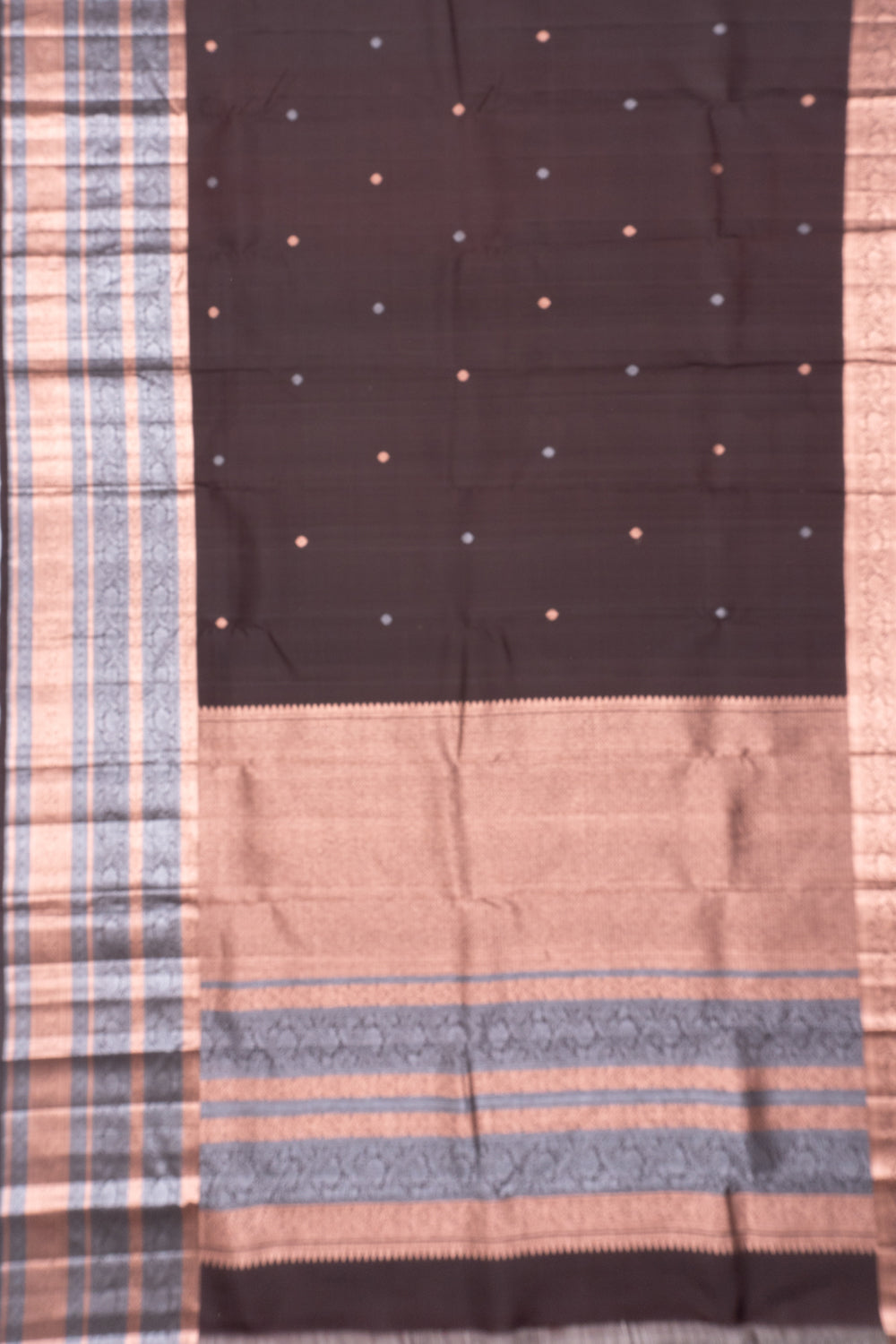 Kanchipuram Silk Butta Brown Saree