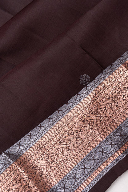 Kanchipuram Silk Butta Brown Saree