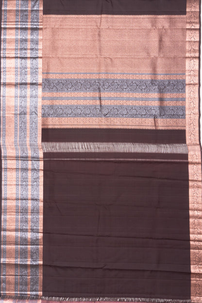 Kanchipuram Silk Butta Brown Saree