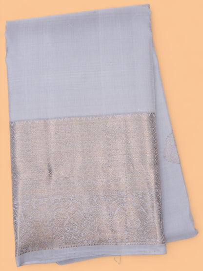 Kanchipuram Silk Butta Pastel Grey Saree