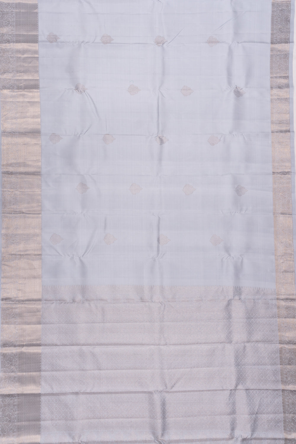 Kanchipuram Silk Butta Pastel Grey Saree