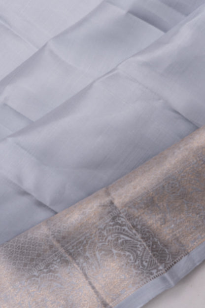Kanchipuram Silk Butta Pastel Grey Saree