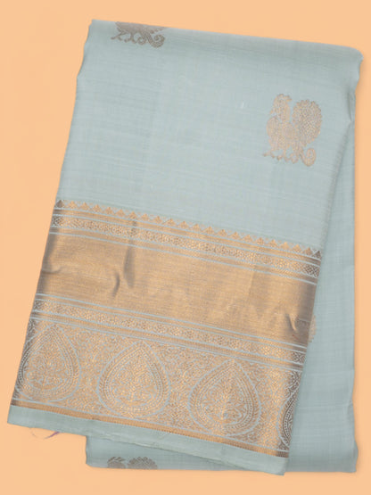 Kanchipuram Silk Butta Pastel Blue Saree