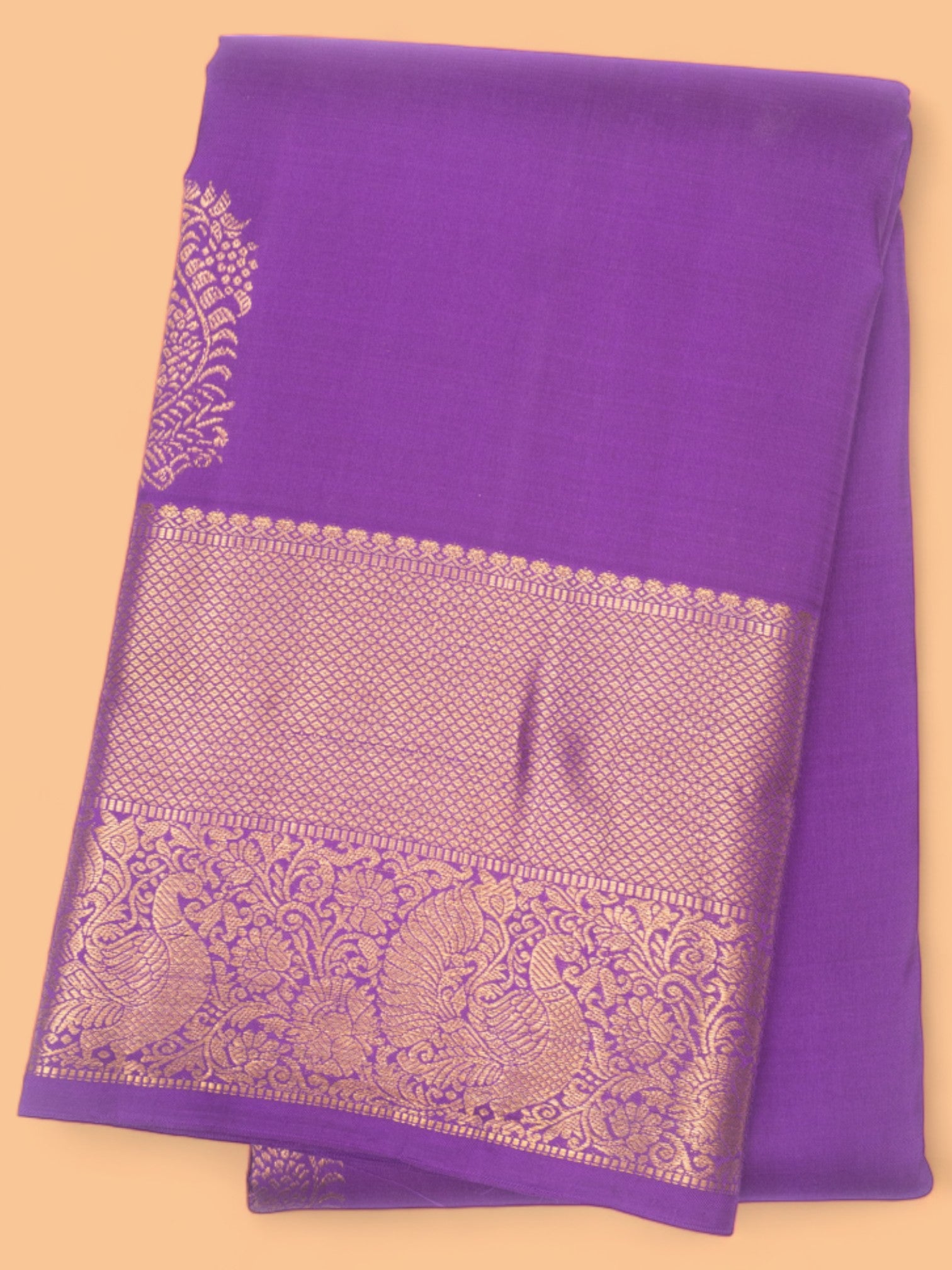 Kanchipuram Silk Butta Violet Saree
