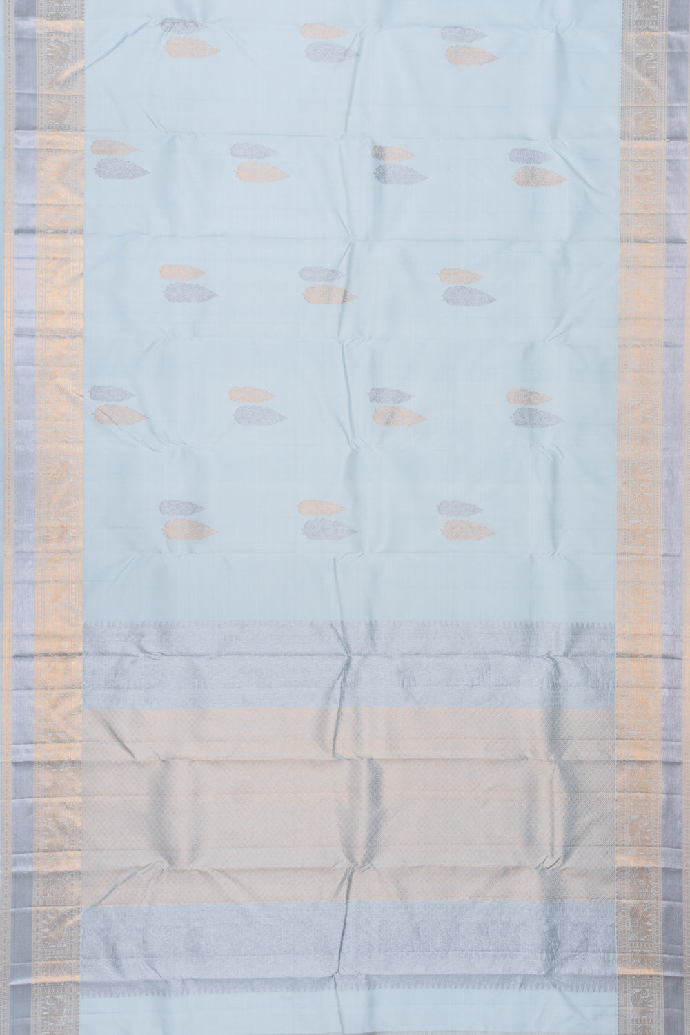 Kanchipuram Silk Butta Pastel Blue Saree