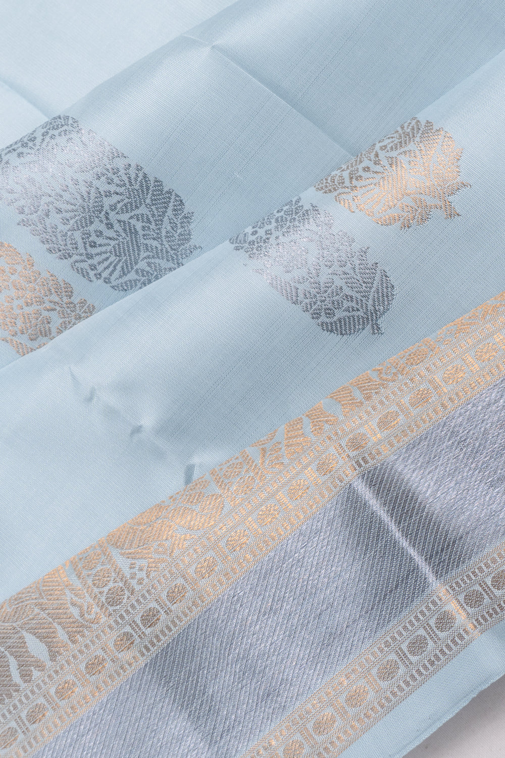 Kanchipuram Silk Butta Pastel Blue Saree
