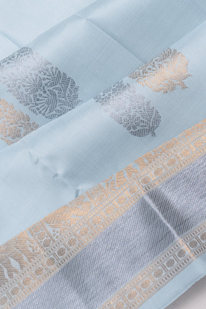 Kanchipuram Silk Butta Pastel Blue Saree