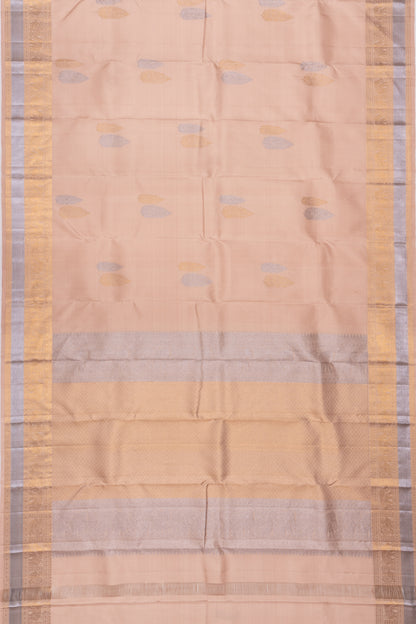 Kanchipuram SIlk Butta Cream Saree