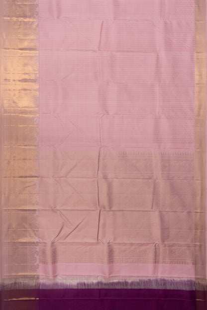 Kanchipuram Silk Vertical Lines Pastel Pink Saree