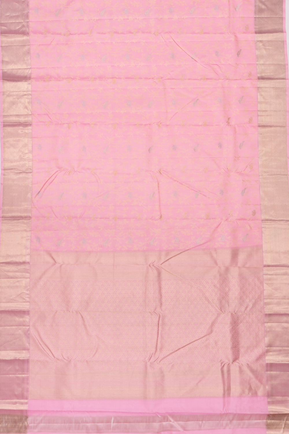 Kanchipuram Silk Jacquard Baby Pink Saree