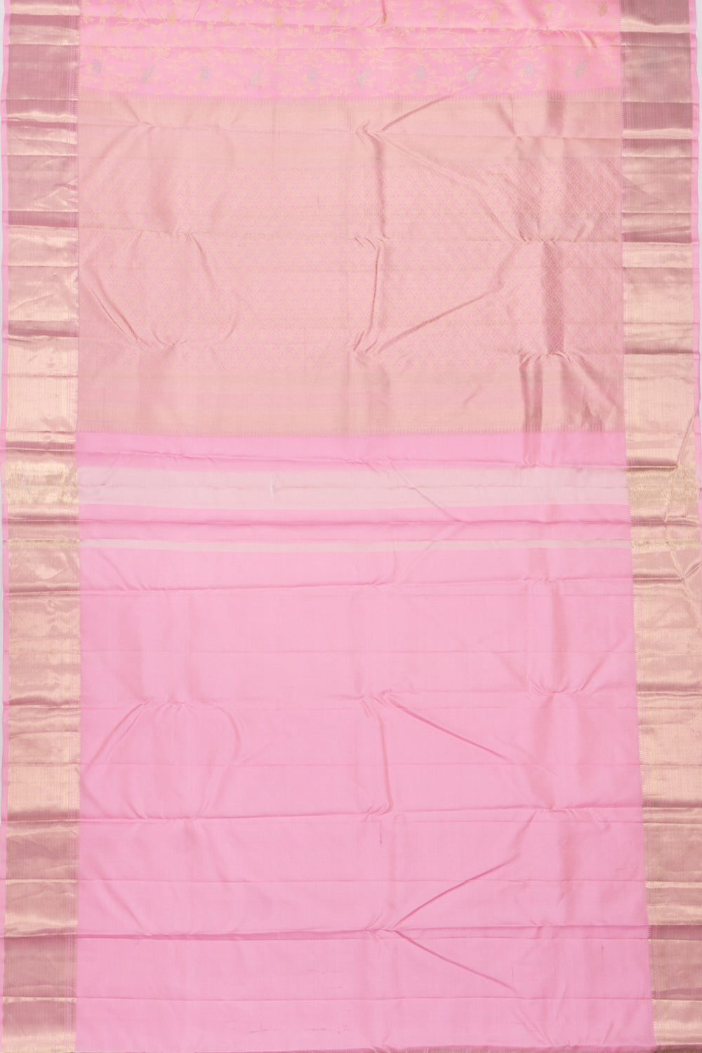 Kanchipuram Silk Jacquard Baby Pink Saree