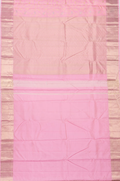 Kanchipuram Silk Jacquard Baby Pink Saree