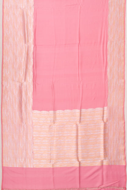 Banarasi Satin Mashru Silk Plain Pastel Pink Saree