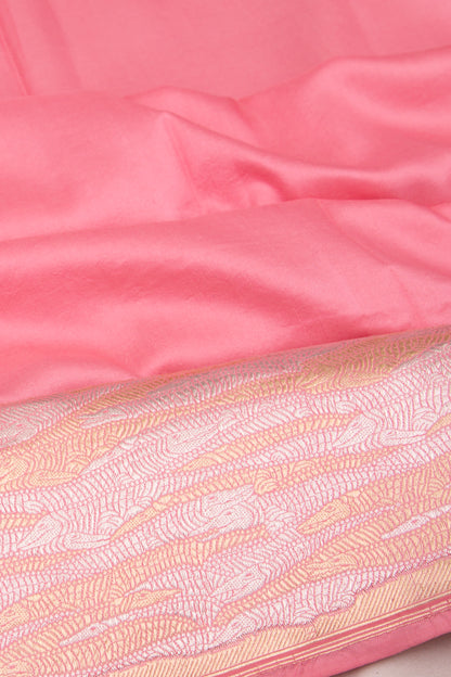 Banarasi Satin Mashru Silk Plain Pastel Pink Saree