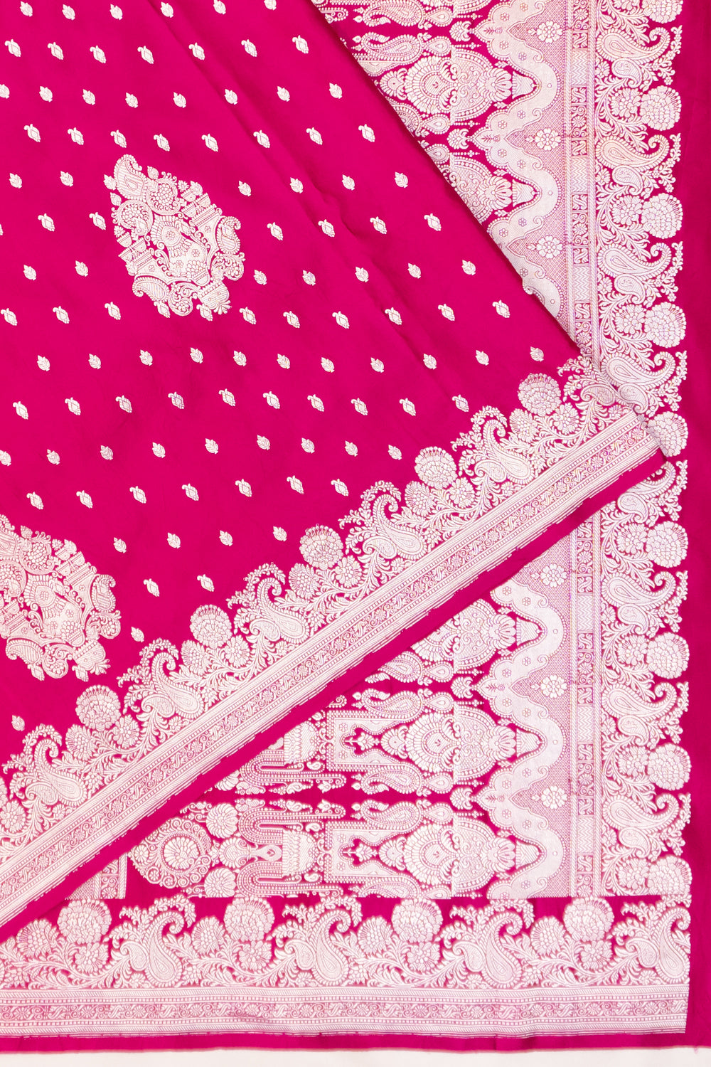Banarasi Satin Mashru Silk Brocade Pink Saree