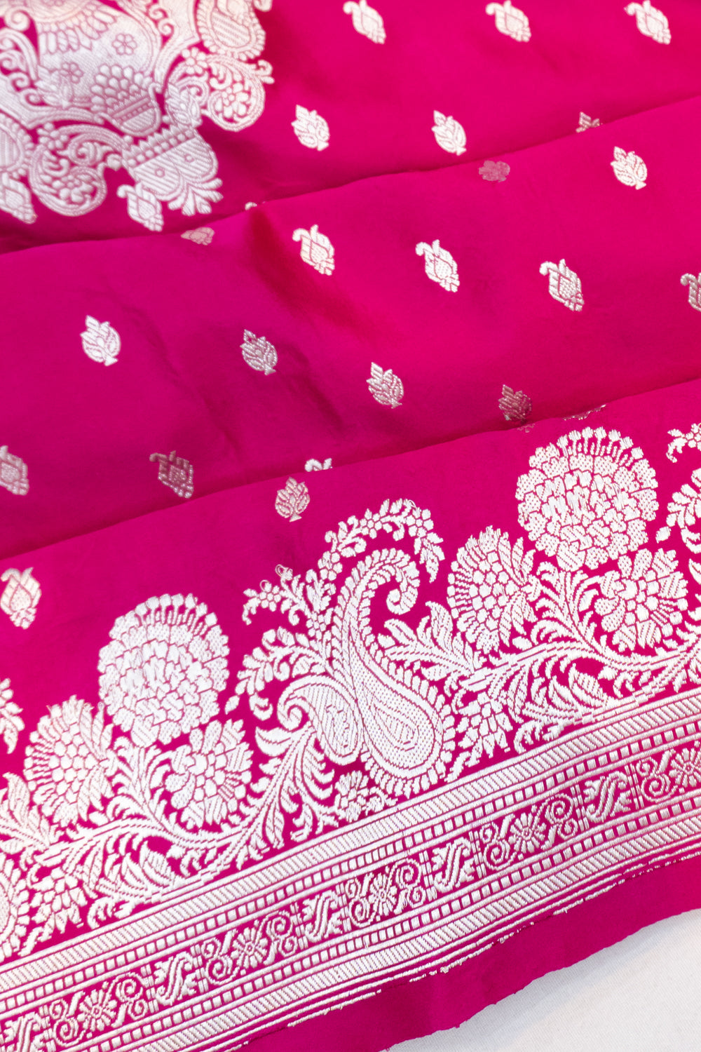 Banarasi Satin Mashru Silk Brocade Pink Saree