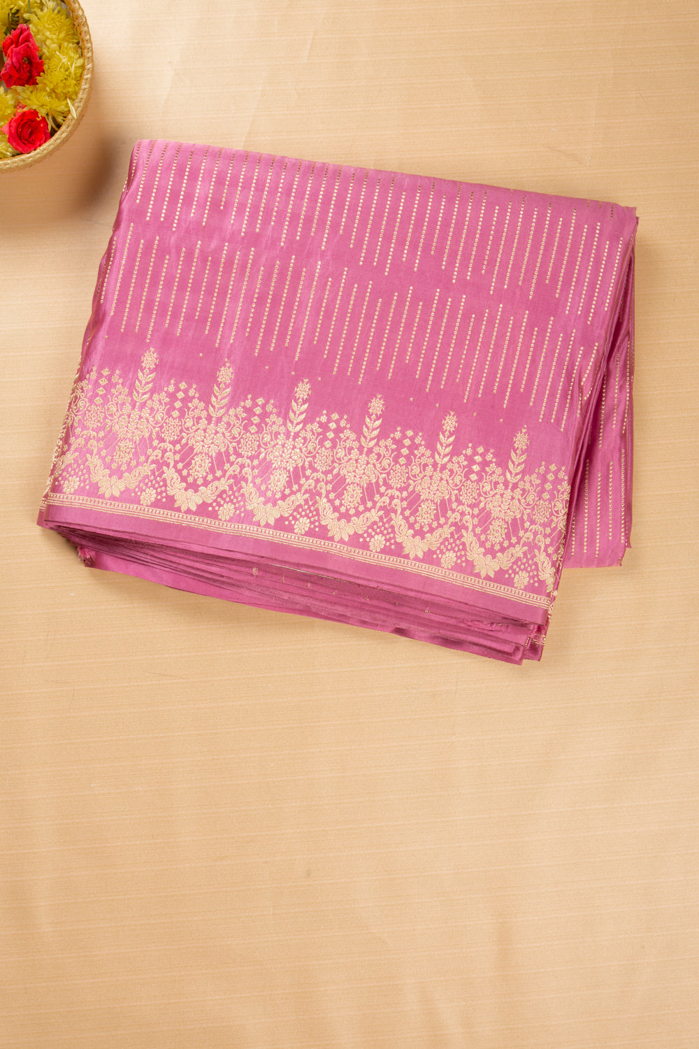 Banarasi Satin Mashru Silk Brocade Pink Saree