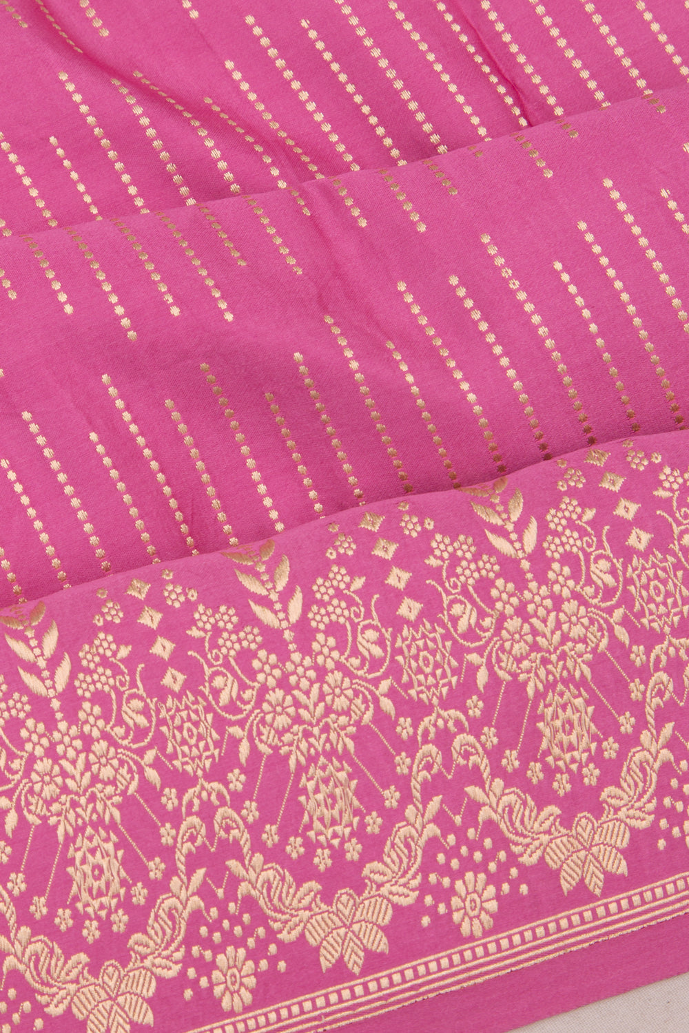 Banarasi Satin Mashru Silk Brocade Pink Saree