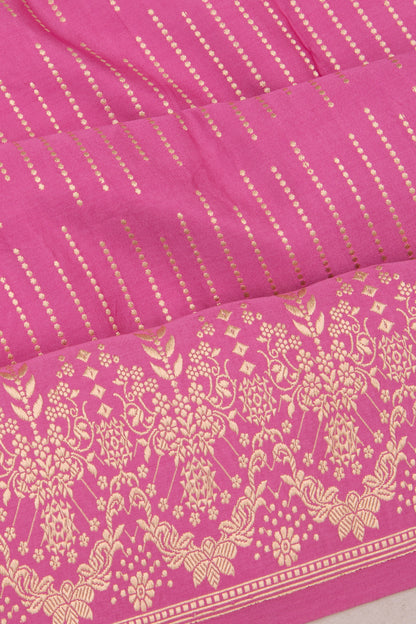Banarasi Satin Mashru Silk Brocade Pink Saree