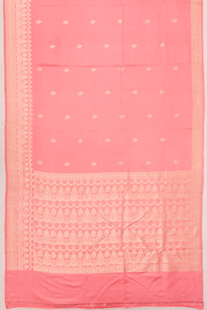 Banarasi Satin Mashru Silk Butta Peach Saree