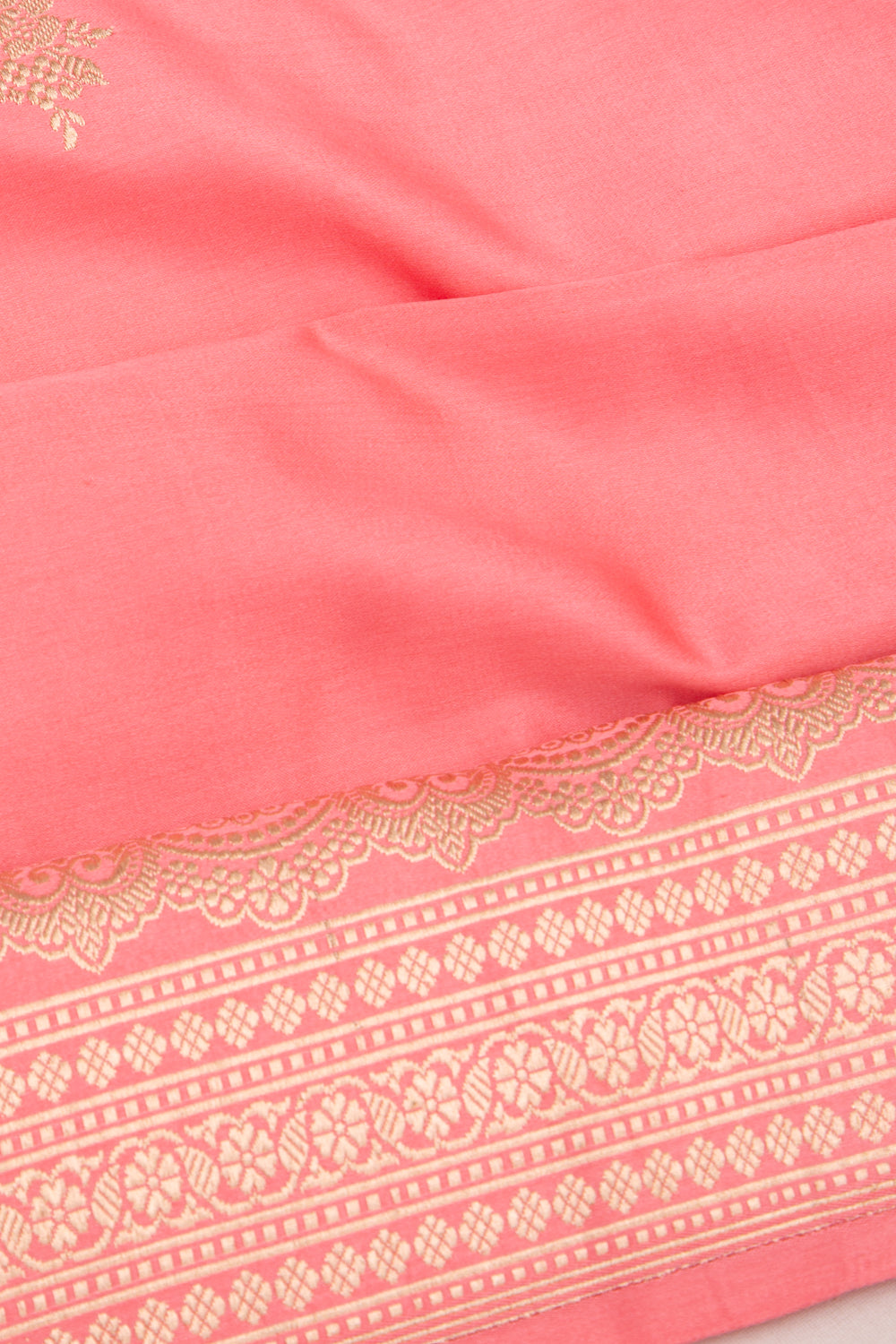 Banarasi Satin Mashru Silk Butta Peach Saree