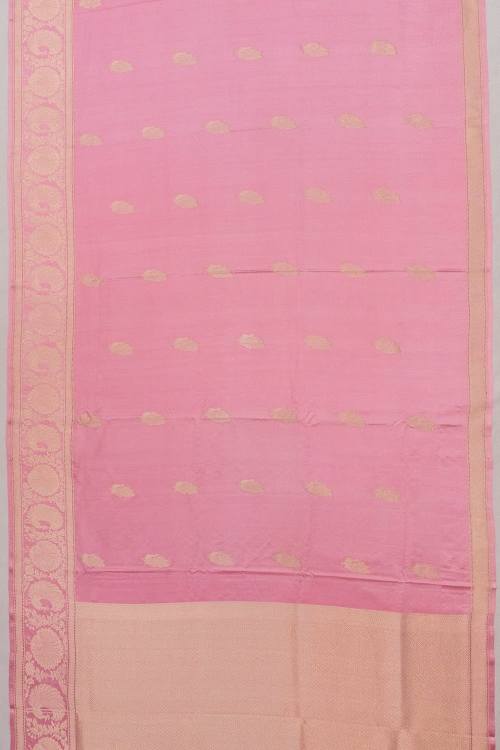 Banarasi Satin Mashru Silk Kadwa Butta Pink Saree