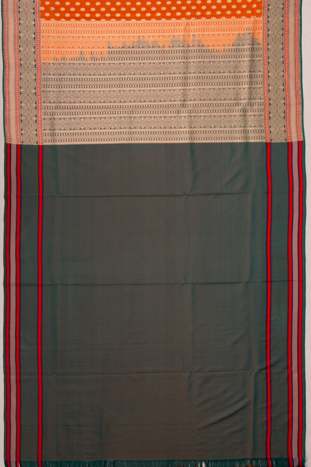 Banarasi Silk Brocade Orange Saree