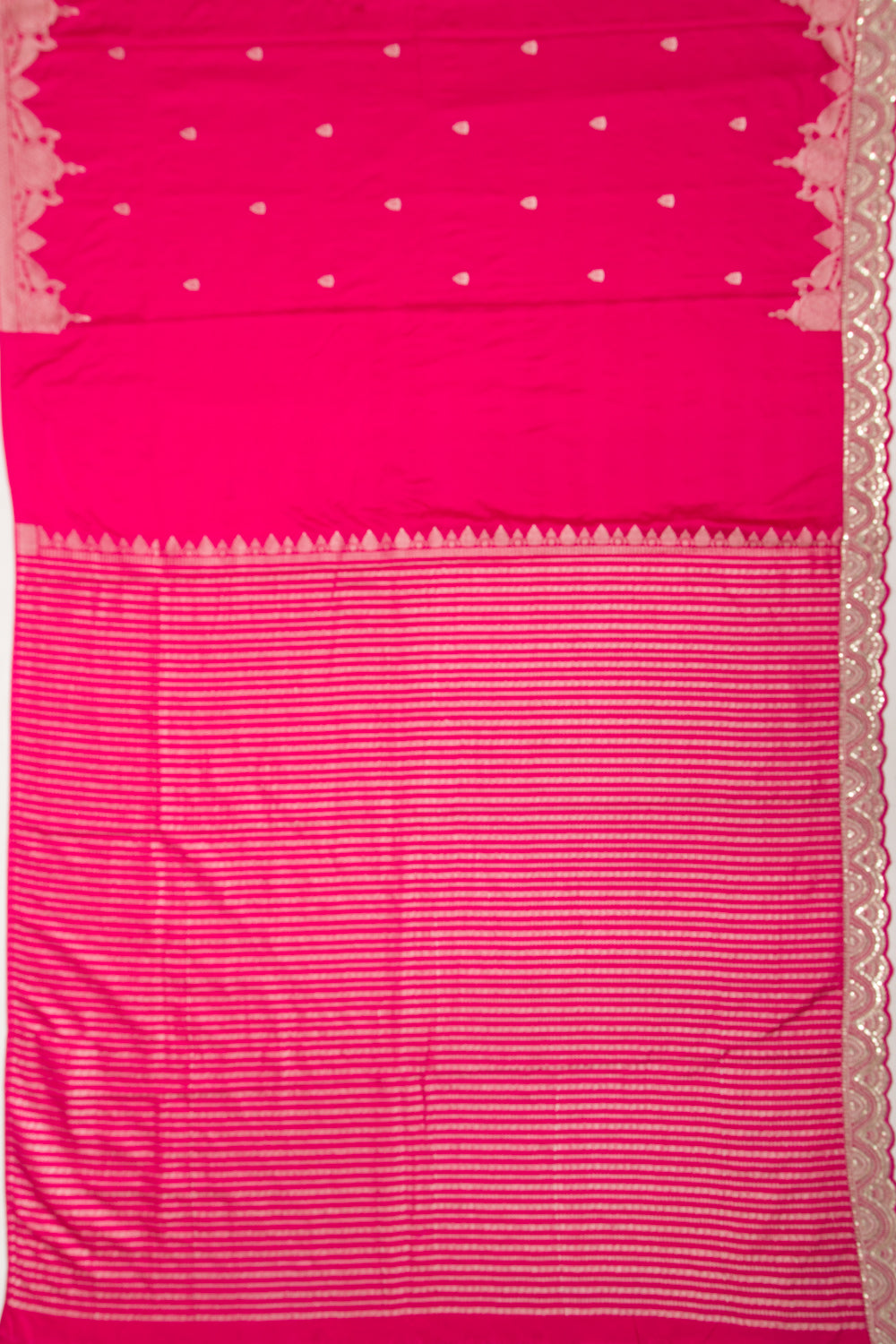 Banarasi Silk Butta Pink Saree With Embroidery Border