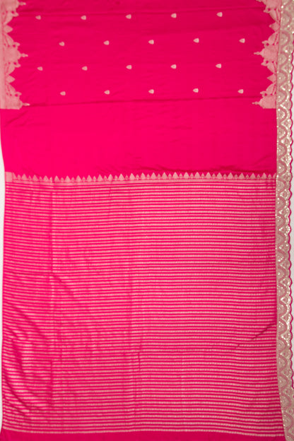 Banarasi Silk Butta Pink Saree With Embroidery Border