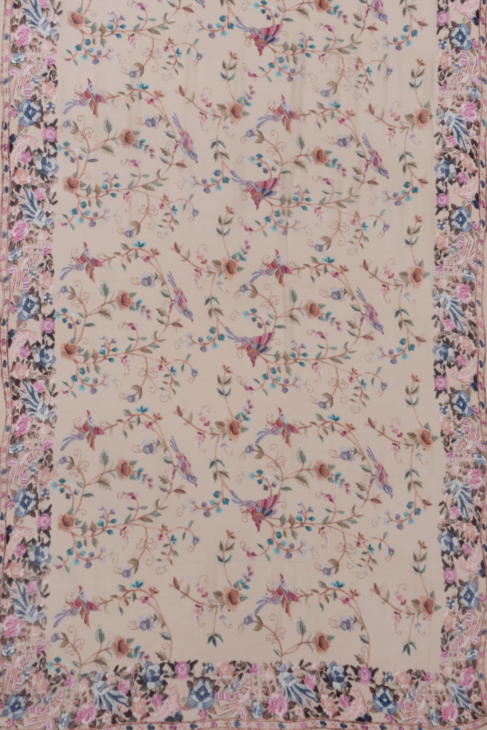 Georgette Floral Printed Cream Saree