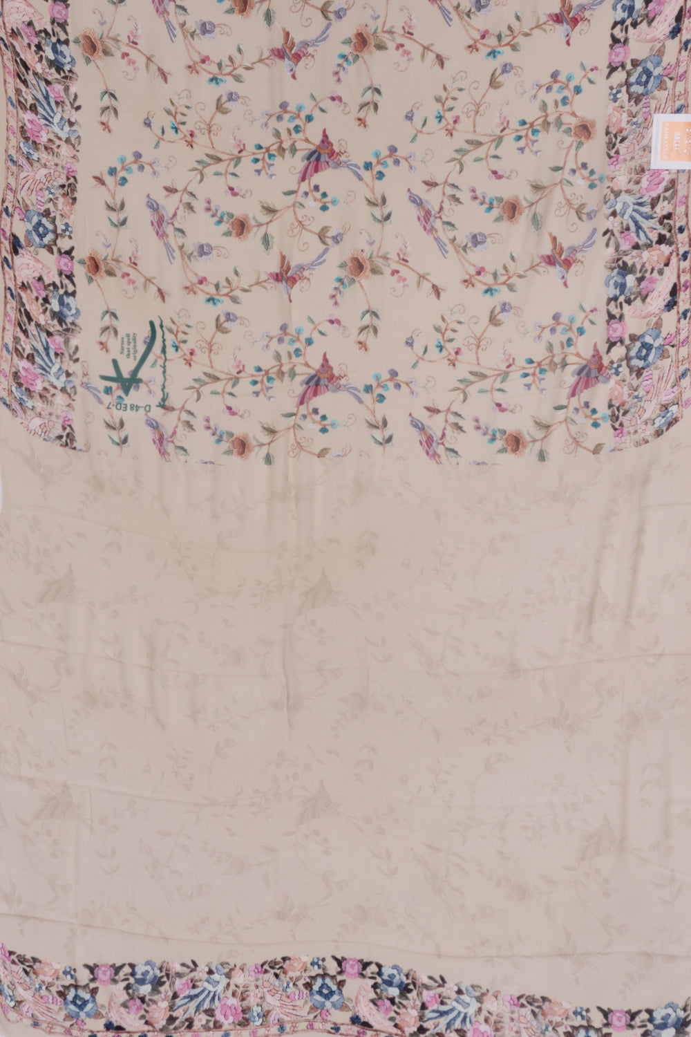 Georgette Floral Printed Cream Saree