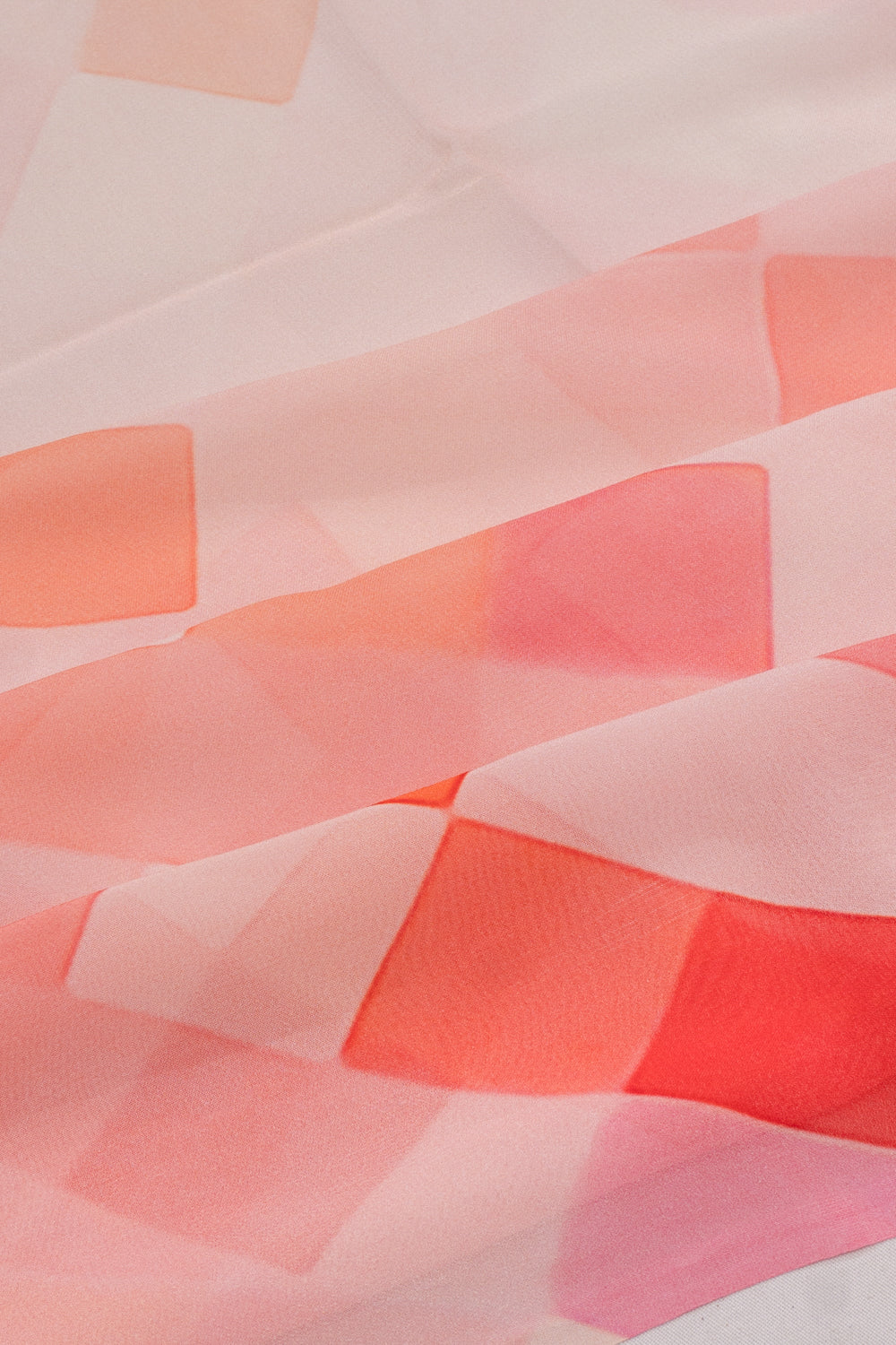 Georgette Geometrical Prints Pastel Orange Saree