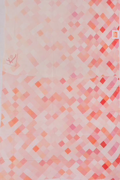 Georgette Geometrical Prints Pastel Orange Saree