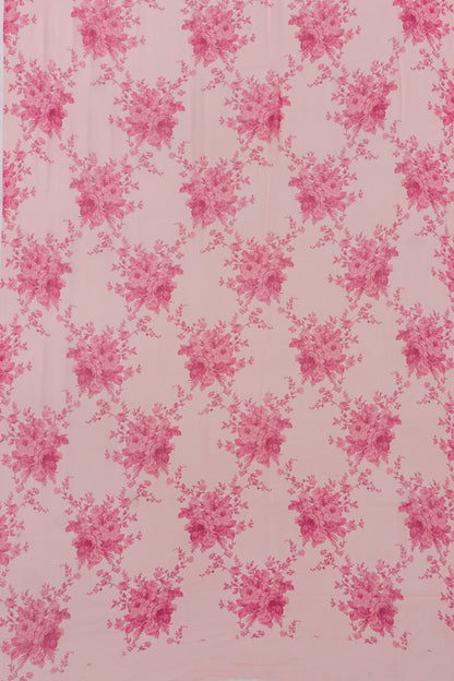 Georgette Floral Printed Baby Pink Saree
