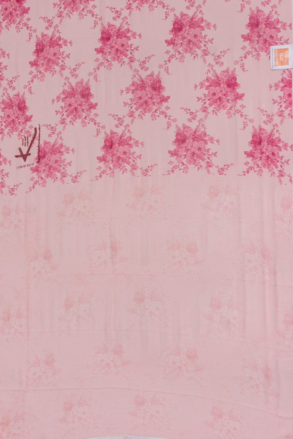 Georgette Floral Printed Baby Pink Saree