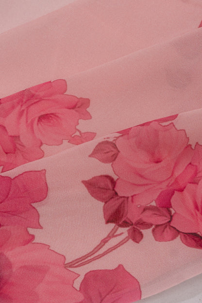 Georgette Floral Printed Baby Pink Saree