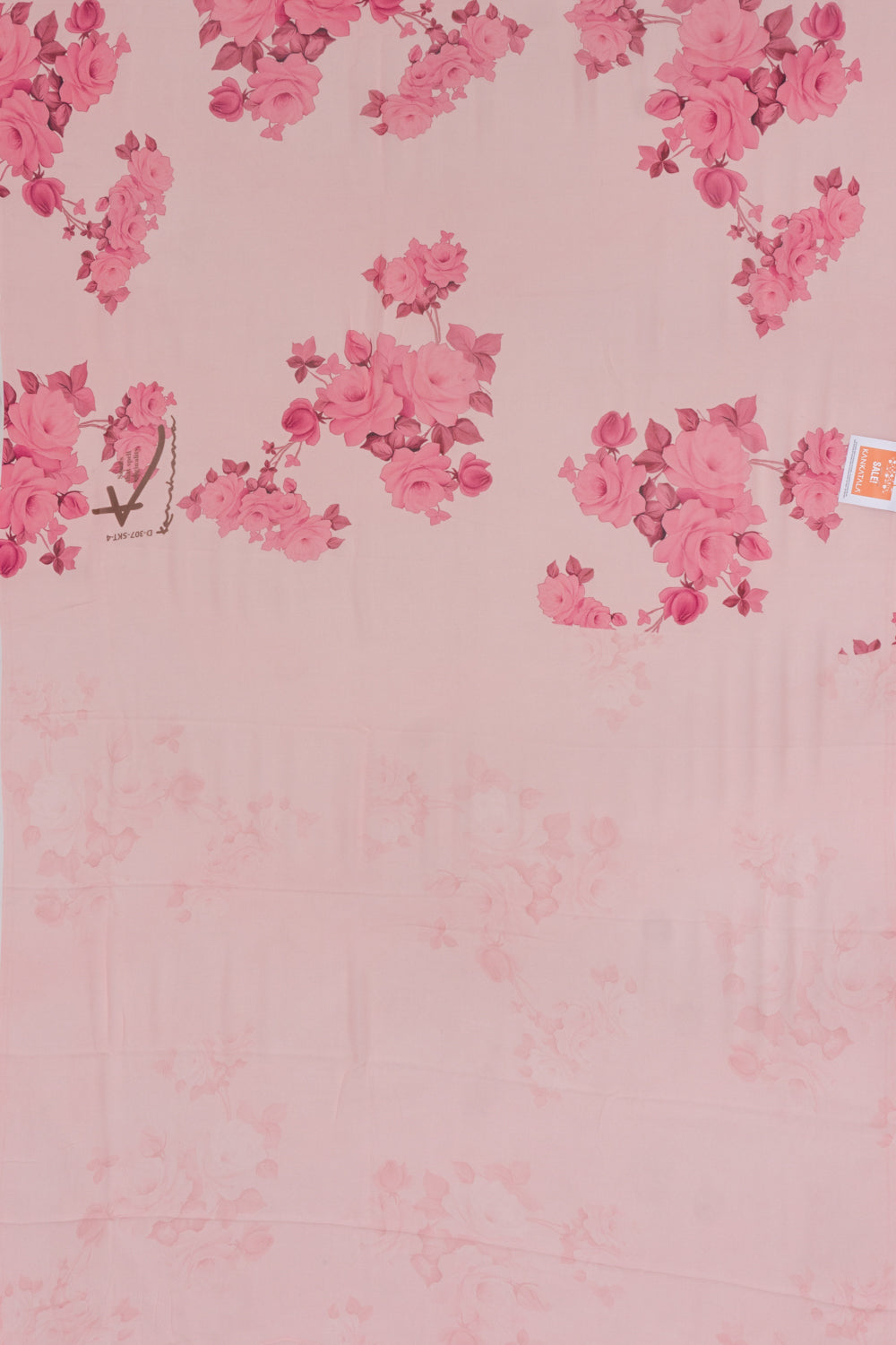 Georgette Floral Printed Baby Pink Saree