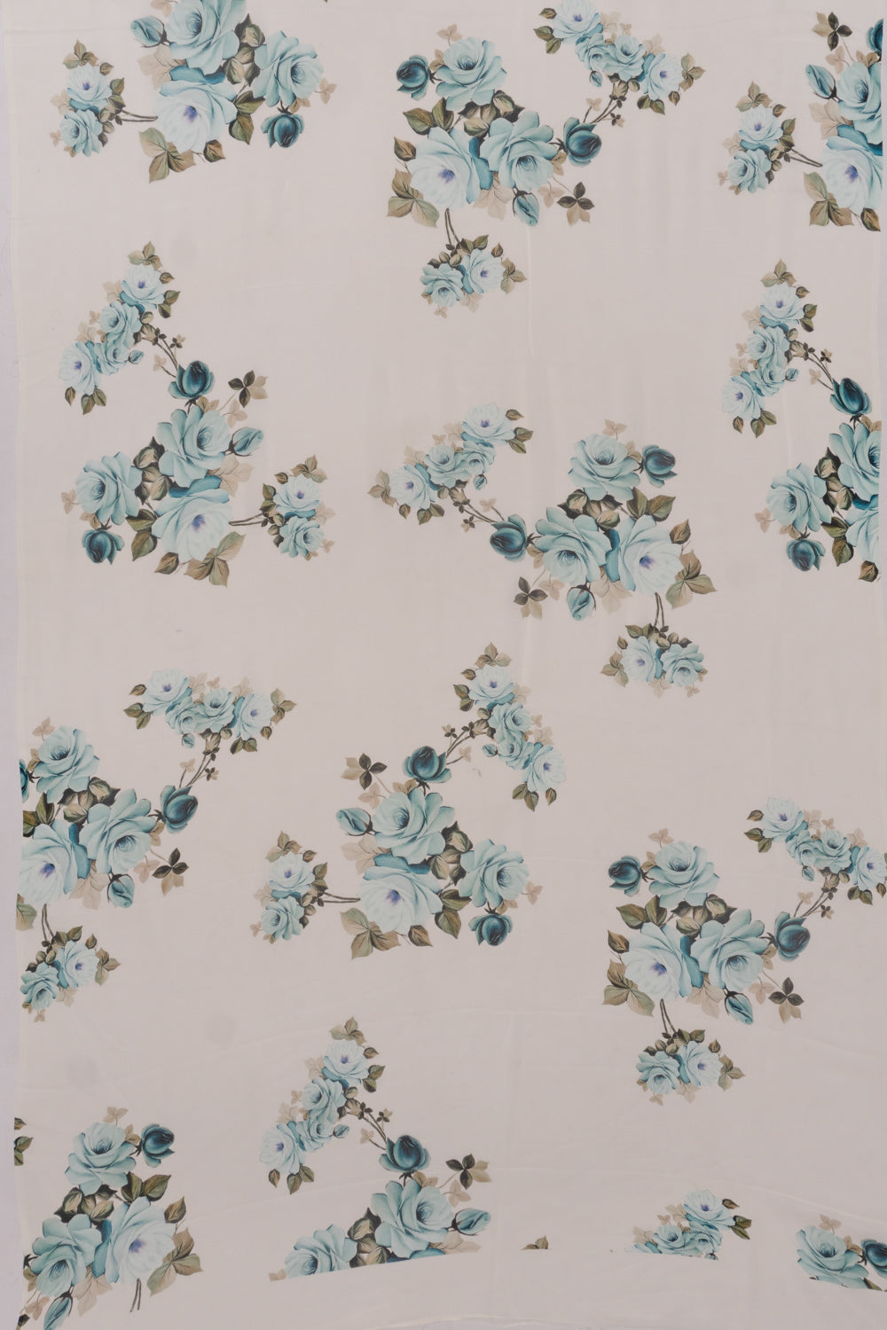 Georgette Floral Printed Off White Saree