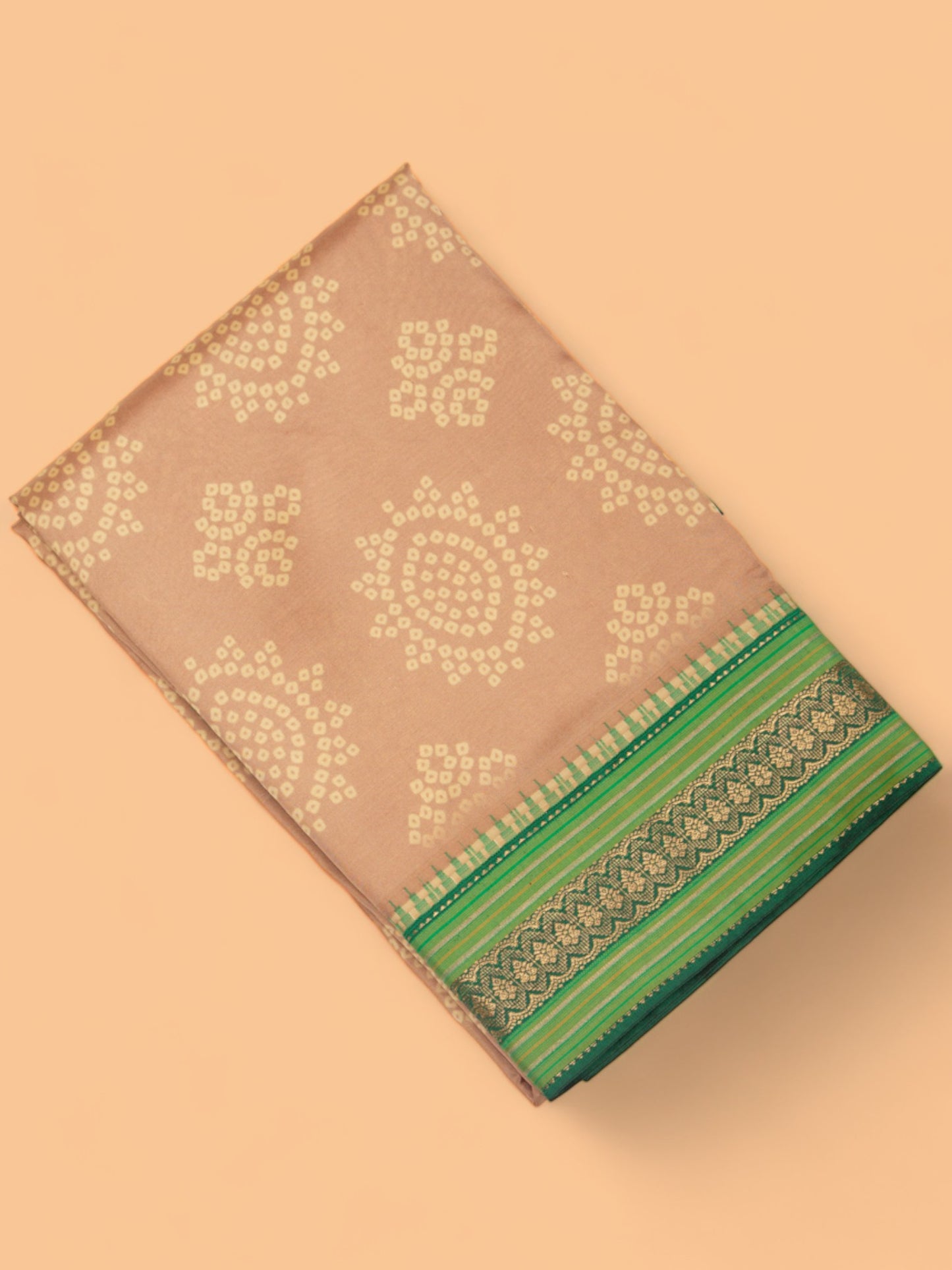 Soft Silk Printed Brown Saree